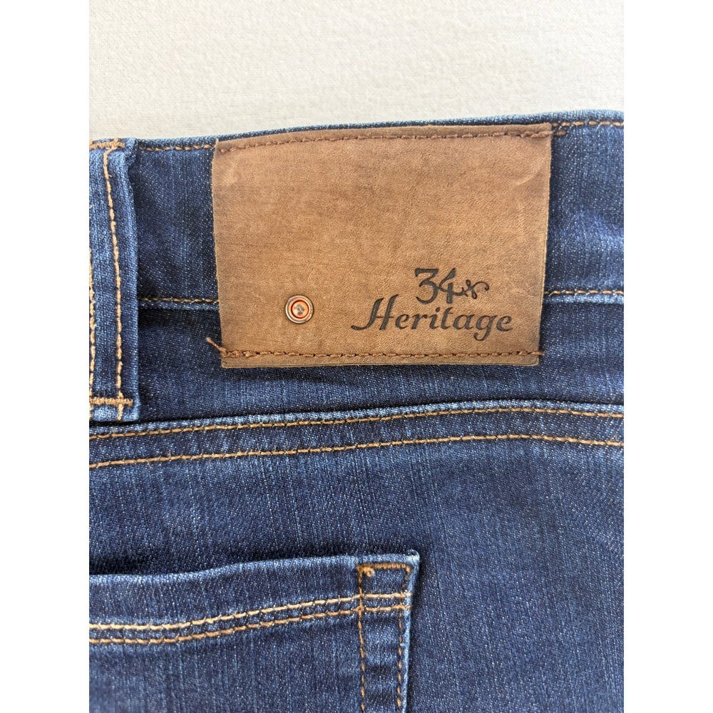 34 Heritage Jeans‎ Mens 40x31 Courage Mid-Rise Straight Stretch Denim Blue - Picture 4 of 9